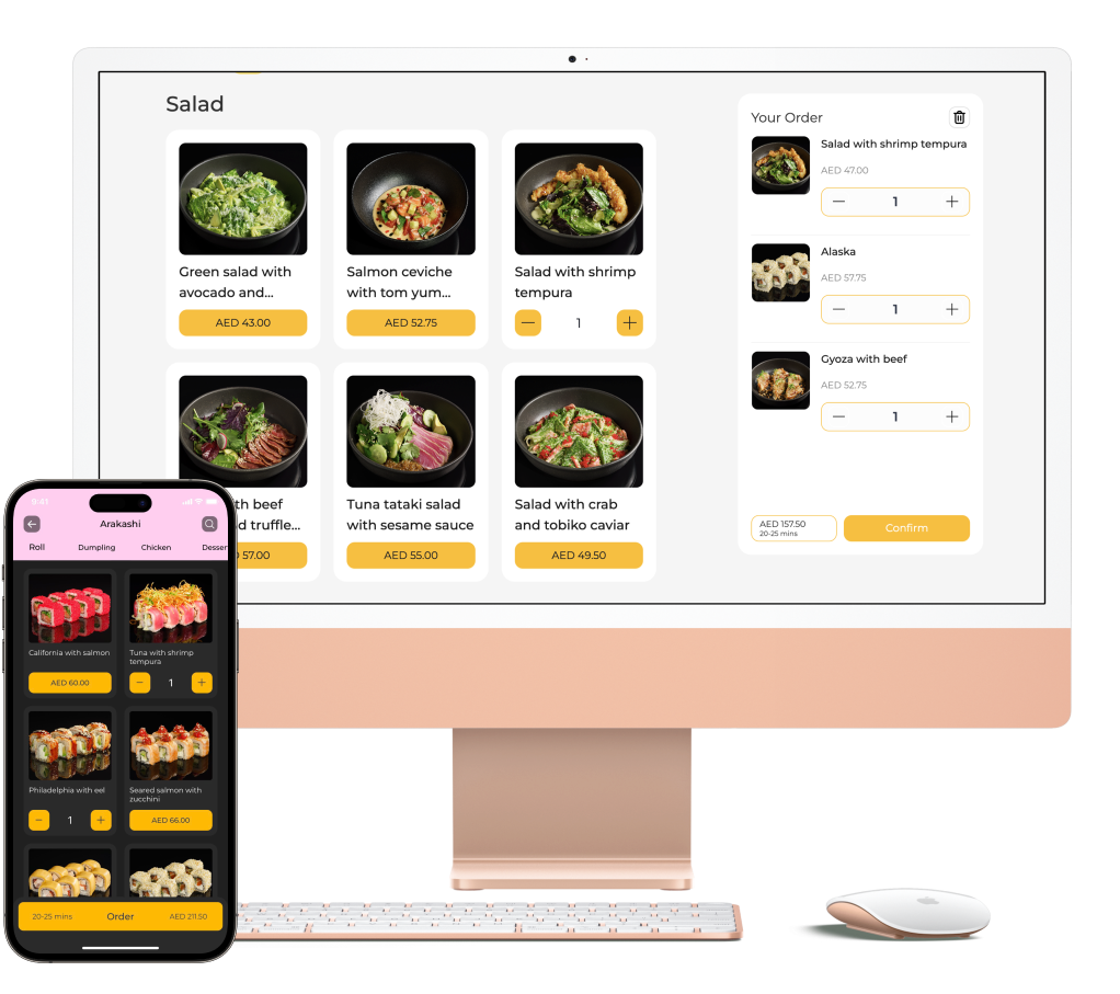 restaurant mobile application screens